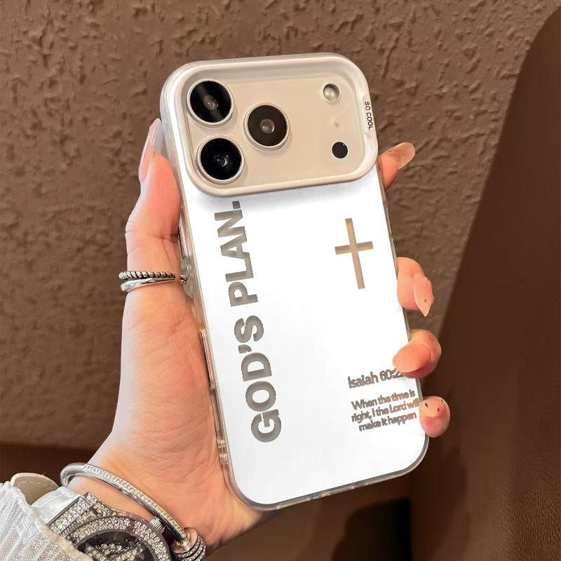 God'S Arrangement Cross Pattern Religious Art Fashion TPU Laser Craft Phone Case Suitable for Iphone 17 16 15 1413 12 11 Samsung Galaxy S25 S24 S23 S22 anti Drop Phone Case
