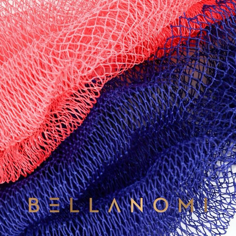 Bellanomi 2 Pack African Exfoliating Net Sponge Ethically Sourced from Nigeria Lightweight Hypoallergenic Bath Sponge for Smooth Skin