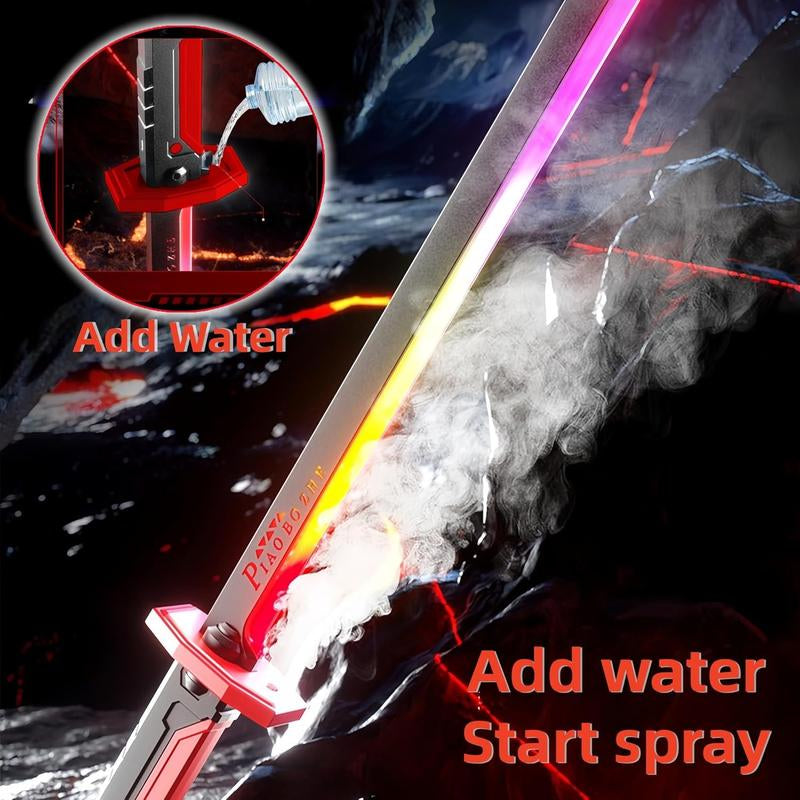 DKD 31.5" Cyberpunk Sparkblade Lightsaber Toy Spark Edition with Sound & Fog, Eight-Color Streaming Light Effect, Type-C Rechargeable for Rave, Cosplay & Display