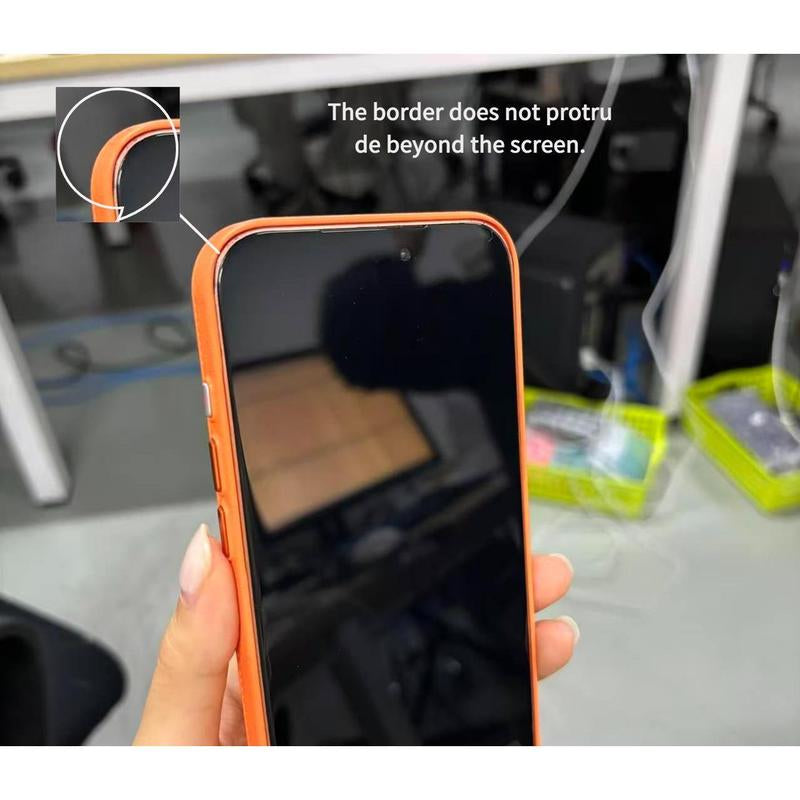 Litchi Pattern Leather Texture Magnetic Adhesive Case for Iphone 17 Pro Max/16/15/14/13 Transparent Mirror Surface Shock Protection Ultra-Thin Wireless Black Smartphone Protective